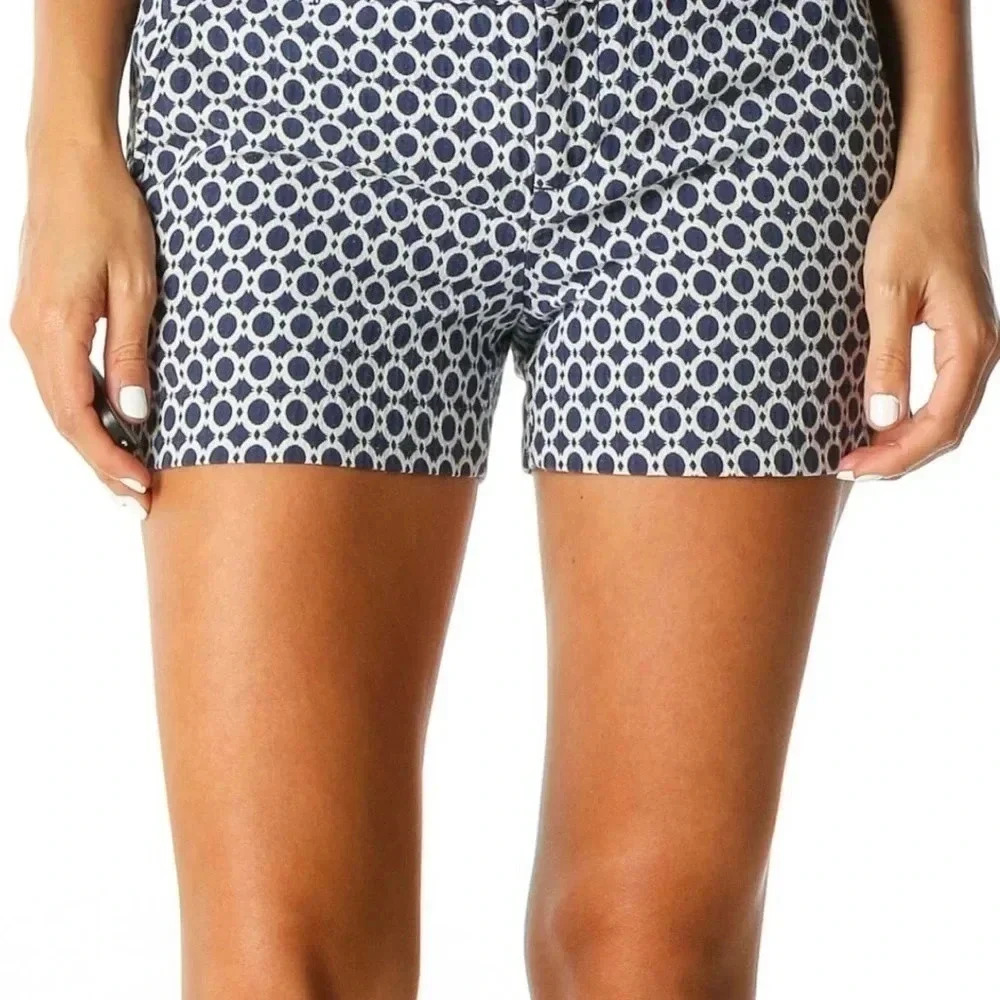 Banana Republic Y2K Geometric Blue White Minimalist Short Shorts Women's 4 EUC